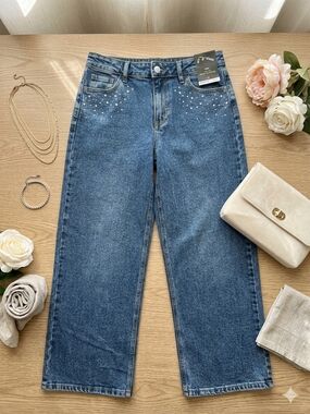 art class Midwash Blue Straight-Leg Jeans with Stud Accents